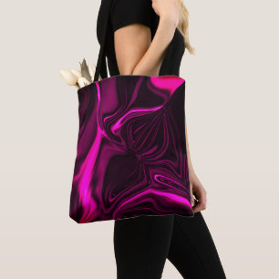 Tote Bag Courbes roses ou violettes sur arrière - plan viol