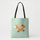 Tote Bag Coureur de renard mignon sur vert (Devant)