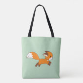 Tote Bag Coureur de renard mignon sur vert (Dos)