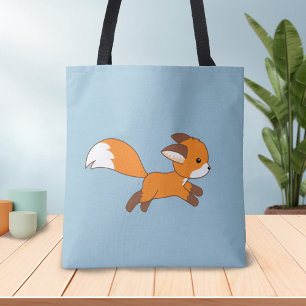 Tote Bag Coureur de renard sur bleu