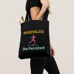 Tote Bag Coureuse féministe Néanmoins Elle A Persisté