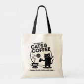 Tote Bag Courir avec des chats et du café (Dos)