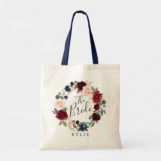Tote Bag Couronne de bouquet bourguignonne | Mariées (Devant)