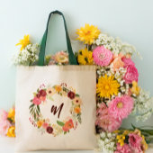 Tote Bag Couronne de fleurs de Bourgogne pour demoiselle d'