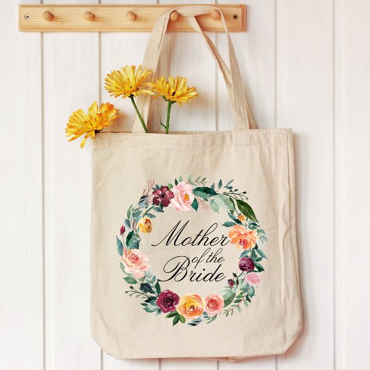 Tote Bag Couronne de fleurs de rose d'automne de la mariée