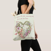 Tote Bag Couronne de fougères et de Fleurs sauvages en form (De près)