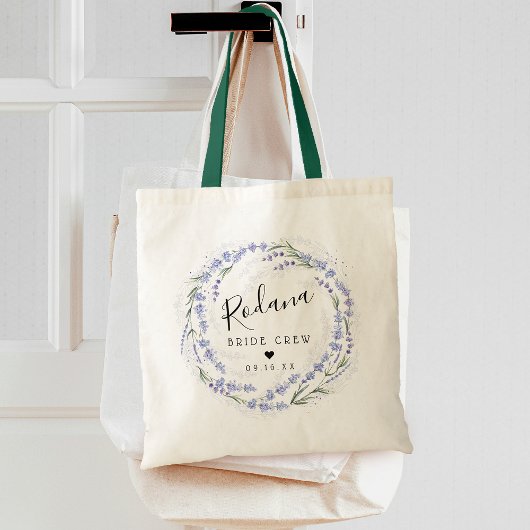 Tote Bag Couronne de lavande rustique Équipe de mariée