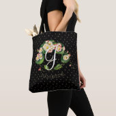 Tote Bag Couronne de marguerites personnalisable Monogramme (De près)