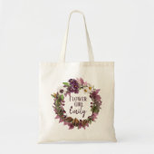 Tote Bag Couronne de mariage automnal Fille aux fleurs prun (Devant)