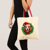 Tote Bag Couronne de Noël beagle (Devant (produit))