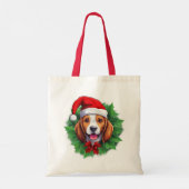 Tote Bag Couronne de Noël beagle (Dos)