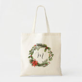 Tote Bag Couronne de Noël monogramme (Devant)