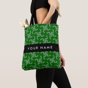 Tote Bag Couronne de Noël, Verte, Votre nom, Personnaliser