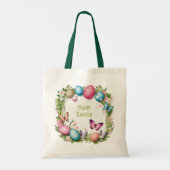 Tote Bag Couronne de Pâques : Joyeuses Pâques - (Dos)