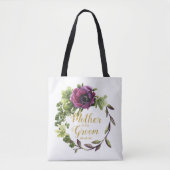 Tote Bag Couronne de pivoine violette Mère du marié ID456 (Devant)