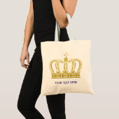 Tote Bag Couronne d'or + votre texte (Devant (produit))