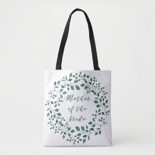 Tote Bag Couronne feuille verte | Mère de la mariée (Devant)