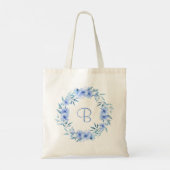 Tote Bag Couronne florale bleue personnalisée en cadeau (Dos)