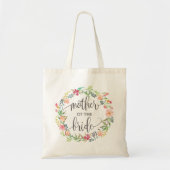 Tote Bag Couronne florale, Mère de la mariée, Calligraphie- (Devant)