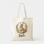 Tote Bag Couronne florale personnalisée Chasse aux oeufs de (Dos)