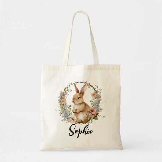 Tote Bag Couronne florale personnalisée Chasse aux oeufs de (Devant)