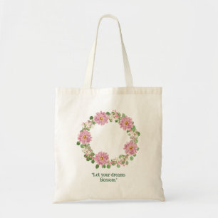 Tote Bag Couronne florale rose moderne