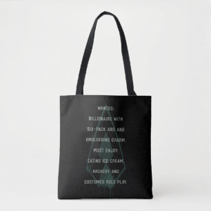 Tote Bag Courrier Recherché de parodie verte de flèche de