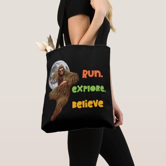 Tote Bag Course d'aventure Sasquatch Believe Design (De près)