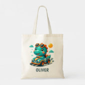 Tote Bag Course de Trex Dinosaure et Voiture de Course Mign (Dos)