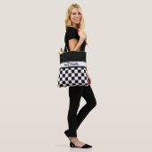 Tote Bag Course de voiture / Motif d'échecs + votre backgr. (Sur le modèle)