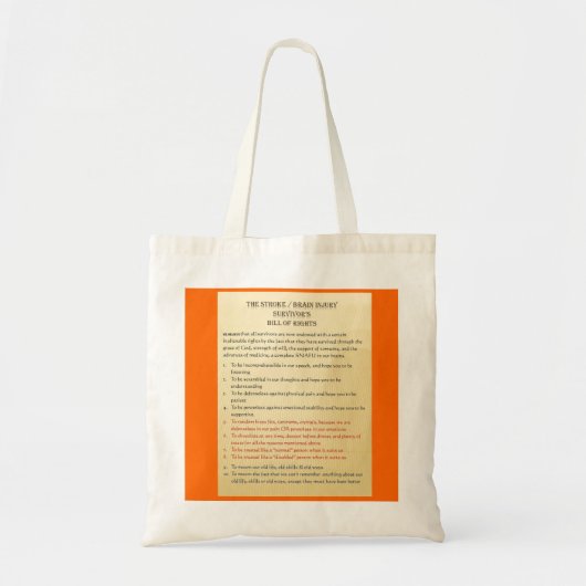 Tote Bag Course/lésion cérébrale déclaration des droits par (Devant)