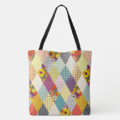 Tote Bag courtepoint vintage fleuri en patchwork (Dos)