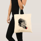 Tote Bag "coussin de chien de langue rouge", "coussin de la (Devant (produit))
