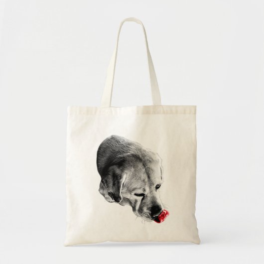 Tote Bag "coussin de chien de langue rouge", "coussin de la (Devant)
