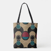 Tote Bag Coussin de jet abstrait Cercles Gras Orbite Dorée (Dos)