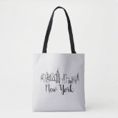 Tote Bag Coussin d'illustrations Skyline de New York (Devant)