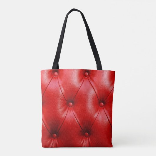 Tote Bag Coussin rouge texture cuir (Dos)