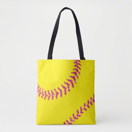 Tote Bag Coussins De Softball Parties scintillant Rose (Devant)