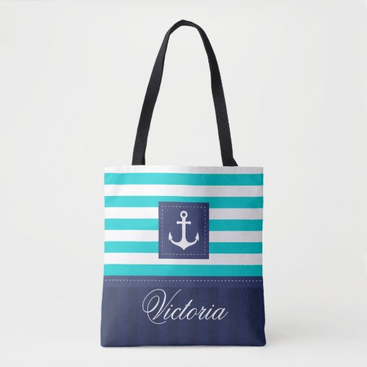 Tote Bag Coutume nautique élégante de conception d'Ancre de (Devant)