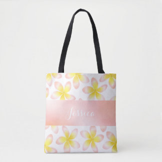 Tote Bag Coutume tropicale partout Fourre-tout de Plumeria