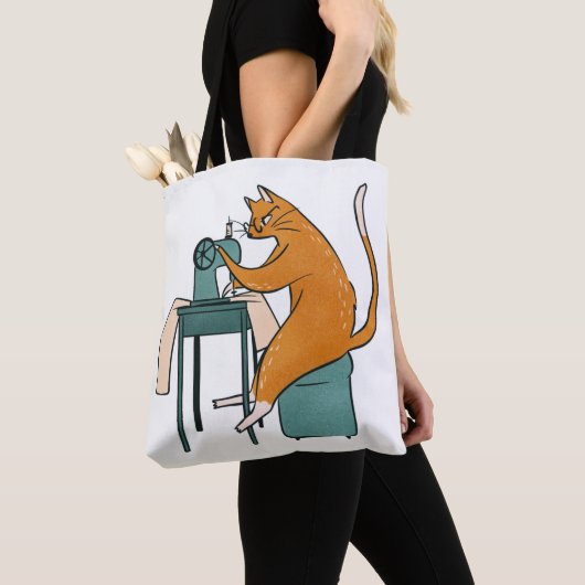 Tote Bag Couture vintage de chat (De près)
