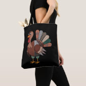 Tote Bag Couverture de Thanksgiving patchwork dinde automne (De près)
