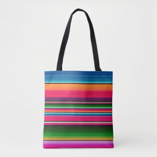 Tote Bag Couverture mexicaine colorée Arc-en-ciel Couvertur (Devant)