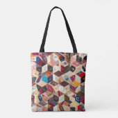 Tote Bag Couvre-lit Patchwork Hexagonal Vintage (Dos)