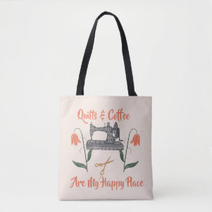 Tote Bag Couvre-lits et Café Passionnée de couture