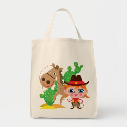 Tote Bag Cow-girl et cheval (Devant)