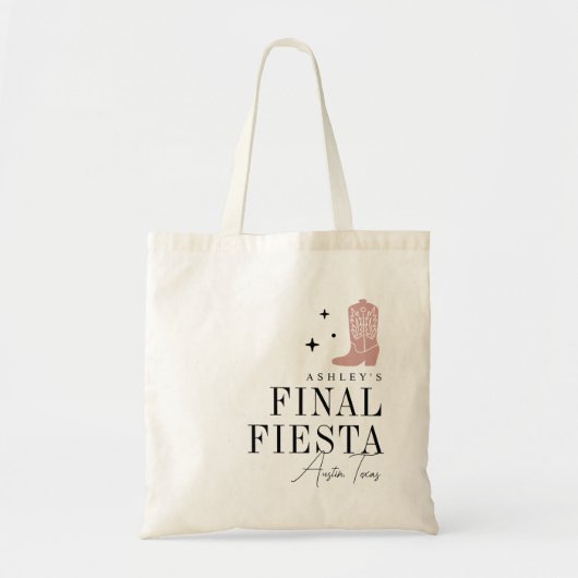 Tote Bag Cowboy Boot Final Fiesta Bachelorette Party (Devant)