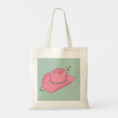 Tote Bag Cowboy Casquette Preppy Rose Et Vert (Dos)