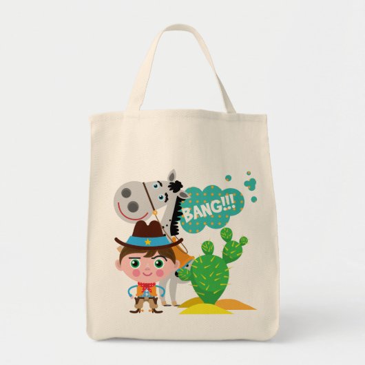 Tote Bag Cowboy et cheval (Devant)