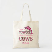 Tote Bag Cowboy JUSTE UNE COWGIRL FACILEMENT DISTRAIT PAR L (Devant)
